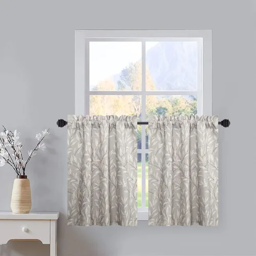 Vista 16 de VOGOL Cortinas pequeñas para ventana, lindas cortinas cortas con estampado de pájaros para cuarto de bebé, baño, cafetería, puerta, cabeza, 30 x 24