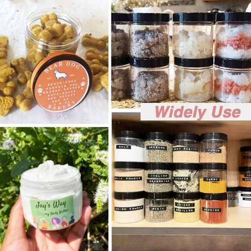 Vista 6 de Paquete de 12 recipientes pequeños de plástico de 4 onzas con tapas + paquete de 12 tarros de muestra de cosméticos de 0.7 oz/0.7 fl oz