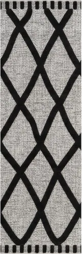 Vista 2 de CAMILSON - Tapete de pasillo moderno de 2 x 7 pies con patrón de diamantes, suave, microbucle, resiste las manchas, fácil de limpiar, no se