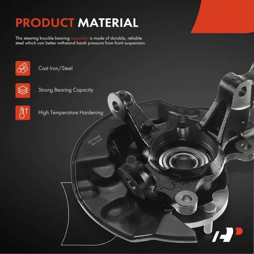 Vista 4 de A-Premium Conjunto de cubo de cojinete de rueda y nudillo de dirección delantero izquierdo compatible con Toyota Corolla 2003-2008, motor L4 1.8L