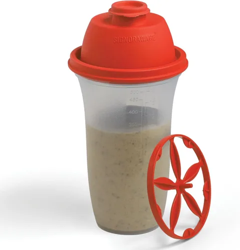 Vista 7 de SIGNORA WARE Shaker Bottles Botella de plástico para batido de proteínas de 17 onzas para batidos y licuados de reemplazo de comidas, bebidas