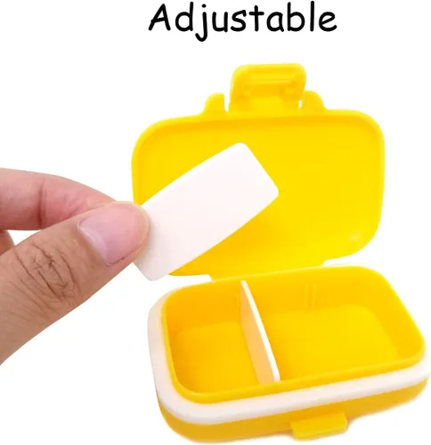Vista 4 de Honbay 2PCS Vitamin Organizer Box Portable Small Pill Case with 3 Removable Compartments for Travel or Daily Use
