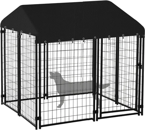 Vista 8 de Funda para perrera de 8.3 x 4.1 pies, tela Oxford resistente al agua 600D, cobertura completa, cubierta al aire libre, a prueba de lluvia, nieve