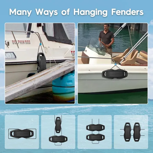 Vista 6 de AWEMUFA Defensas de Barco Fáciles de Instalar Parachoques para Atraque Defensa Ideal para Pontón, Lobina, Moto Acuática y Barcos de Pesca