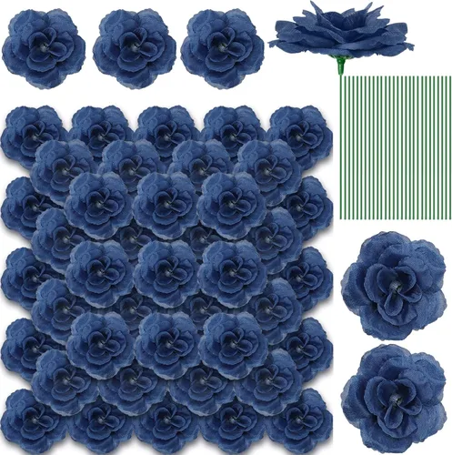 200 flores artificiales de seda falsa de 3 pulgadas con tallo de esmeralda, rosa sintética y tallo de 6 pulgadas para boda, ramo de novia,