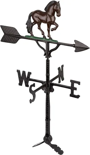 Vista 4 de Tienda de números de dirección de 32 pulgadas de aluminio Deluxe 3D Horse Weathervane 200 Series-Mount incluido (bronce envejecido)