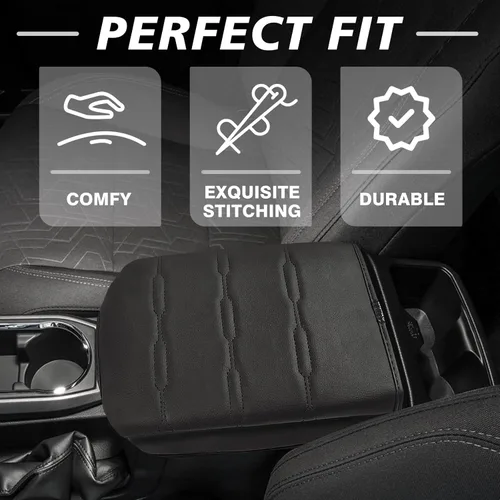 Vista 82 de Muslogy Funda para reposabrazos de consola central apta para Chevy Silverado/Tahoe y GMC Sierra/Yukon 2007-2013, cómoda almohadilla