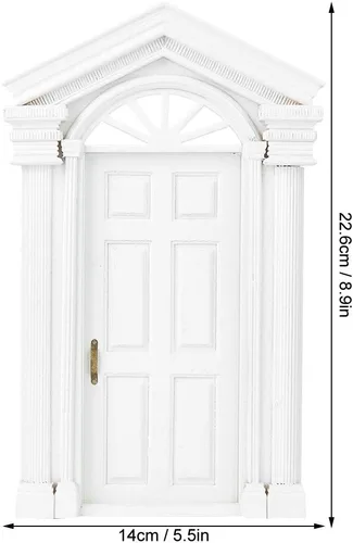 Vista 6 de Tnfeeon Puerta de casa de muñecas, muebles de casa de muñecas, puerta de casa de muñecas de madera, para decoración de casa de muñecas, dormitorio