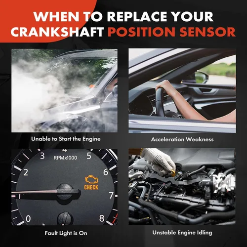 Vista 6 de A-Premium Sensor de posición del cigüeñal del motor compatible con Audi A3 2006-2008, A4 2005-2009, TT Quattro y Volkswagen Beetle 2001-2005, Passat