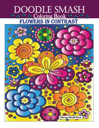 Doodle Smash Coloring Book Flowers in Contrast