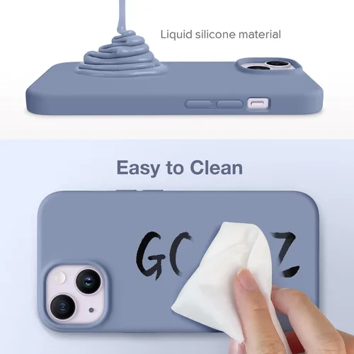 Vista 1749 de GONEZ Funda magnética para iPhone 14, compatible con Magsafe, con protector de pantalla + protector de cámara, forro de microfibra antiarañazos