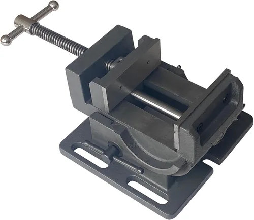 Vista 5 de HFS (R) Tornillo de prensa de hierro fundido de 4 pulgadas para taladrar, roscar y escariar con ajustes de ángulo, ancho de mandíbula de 4 pulgadas