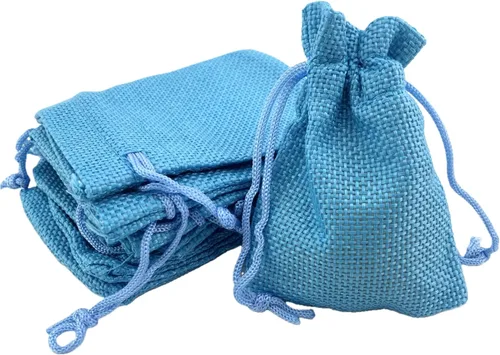 Vista 46 de Palmhomee Paquete de 20 bolsas de regalo de arpillera con cordón, bolsas de joyería de lino, bolsas de yute de arpillera para joyas de cumpleaños