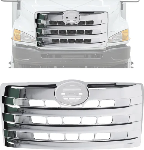Vista 10 de KUAFU Parachoques delantero superior parrilla compatible con modelos 2011-2018 Hino 238 258 268 338 pintado - negro
