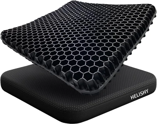 Cojín de asiento de gel para silla de ruedas de larga duración, cojín refrescante para silla de oficina para ciática, espalda, úlcera por presión,