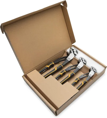 Vista 11 de GEARWRENCH Juego de alicates de mandíbula recta de lengüeta y ranura de material dual PITBULL K9 de 8", 10" y 12" - 82205CAZ
