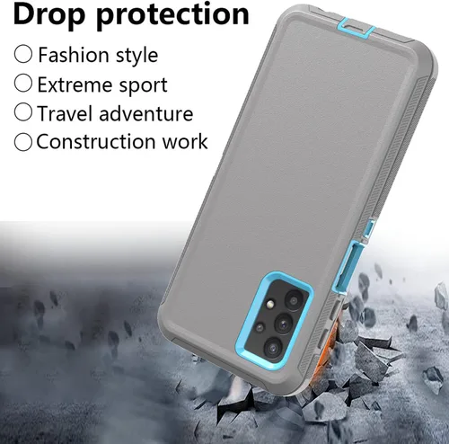 Vista 4 de Funda para Galaxy A32 5G, Samsung A32 5G funda resistente A32 5G no compatible con 4G, con clip, a prueba de golpes a prueba de caídas a prueba
