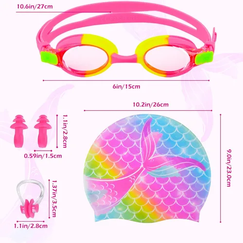 Vista 4 de Gorros de natación para niñas, gorro de natación de silicona para niños pequeños, gorros de natación duraderos y cómodos para niñas