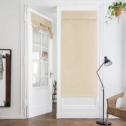 Vista 10 de HOMEIDEAS Cortinas Opacas Laterales para Puerta, Cortinas para Luz Lateral de Puerta Principal, para Ventana Pequeña, Cubierta de Privacidad