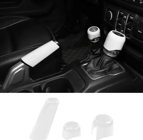 Vista 15 de RT-TCZ Cubierta de la perilla de la palanca de cambios, cubierta del freno de mano, modo de conducción, accesorios interiores decorativos para Jeep