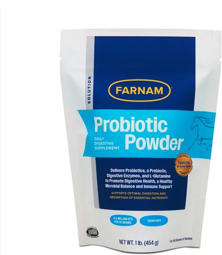 Farnam Polvo probiótico para caballos, suplemento diario para la salud digestiva e inmunológica ayuda a mantener un equilibrio microbiano saludable