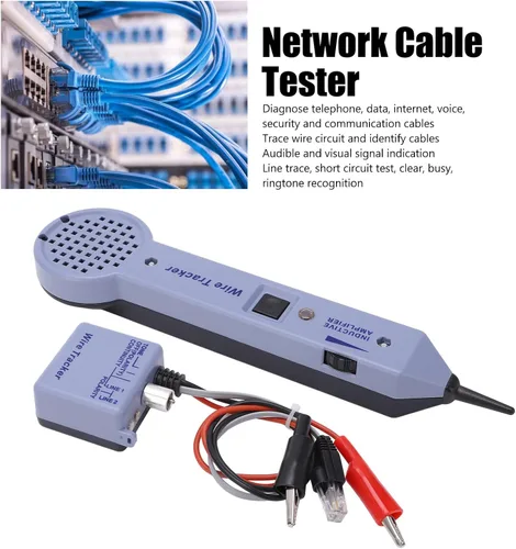 Vista 2 de Kit de tono y sonda, kit de probador de rastreo de cables de red, amplificador de inducción ajustable de audio, detector de tóner de cable, probador