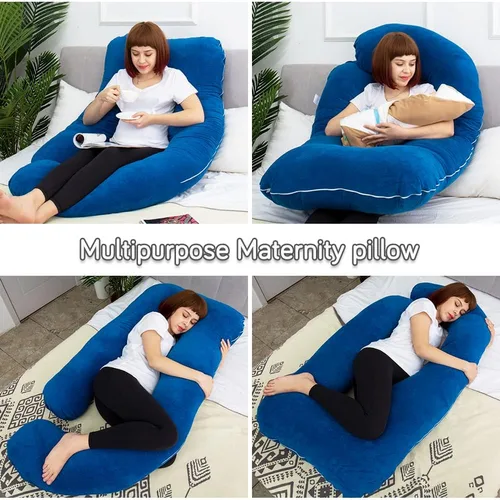 Vista 6 de Almohadas de embarazo de 60 pulgadas para dormir, almohada corporal extra grande en forma de U, almohada de embarazo, almohada de maternidad