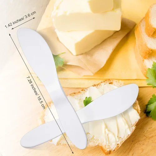 Vista 3 de Patelai 4 cuchillos de plástico reutilizables para untar, cuchillo multiusos, fuerte y duradero, ideal para mantequilla, gelatina, queso crema