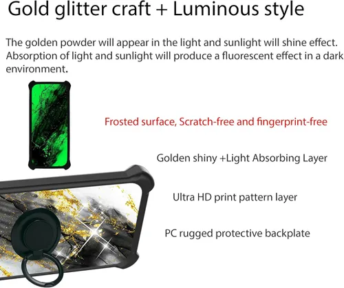 Vista 3 de Aroepurt Blu Studio Mini 2023 - Funda compatible con Blu Studio Mini 2023 [PC duro + silicona suave] [soporte de anillo]