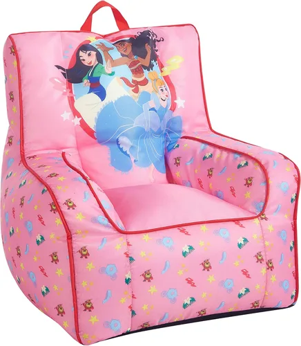 Vista 22 de Idea Nuova Disney Minnie Mouse - Puf de nailon para niños pequeños con ribete y asa superior de transporte, tamaño grande