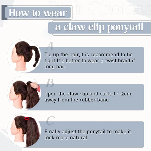 Vista 7 de Rich Choices Extensión de Cola de Caballo con Clip de Garra Cabello Humano Extensión de Cola de Caballo de Cabello Real Balayage Rubio Decolorado 14