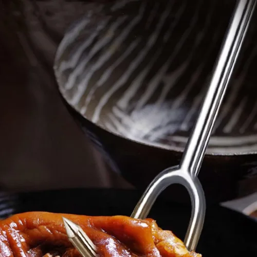 Vista 6 de UPKOCH Gancho ergonómico multifunción para barbacoa de acero inoxidable duradero para voltear y manipular fácilmente el cerdo y el pescado