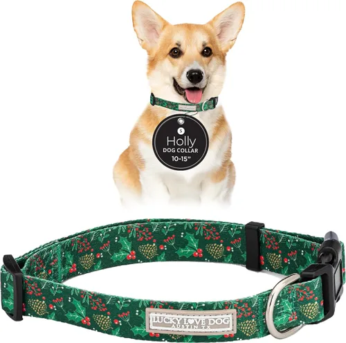 Vista 64 de Lucky Love Dog - Collar de perro ajustable con hebilla de fácil clic para pequeños a grandes, duradero y cómodo para perros machos y hembras, collar