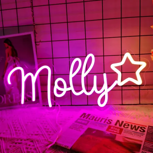 Letreros de neón personalizados para boda, letrero LED con nombre, letrero de luz personalizado para decoración de pared, letrero de neón con
