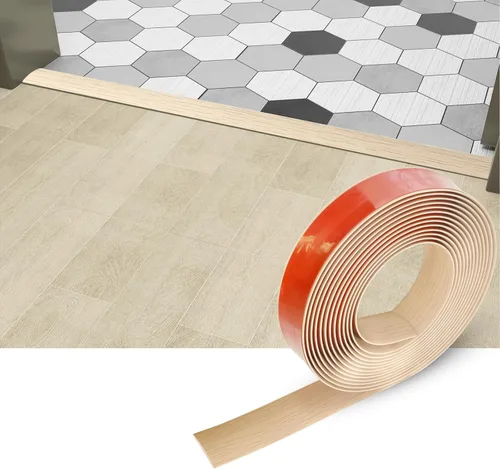 Vista 9 de Tira de Transición Plana para Piso/Puerta y Moldura Autoadhesiva de Vinilo para Borde de Piso, Revestimiento de Juntas de Piso Laminado, Tira