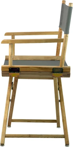 Vista 5 de Casual Home - Silla de director de 18.0 in, marco natural con lona gris