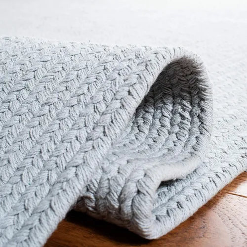 Vista 5 de SAFAVIEH Braided Collection BRD176A - Alfombra de pasillo reversible de algodón, hecha a mano, 2 pies 3 pulgadas x 8 pies, color azul claro