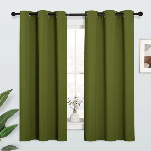 Vista 14 de KGORGE - Cortinas opacas grises para dormitorio 2 paneles, 42 x 63 pulgadas con ojales, cortinas de oscurecimiento de habitación con aislamiento
