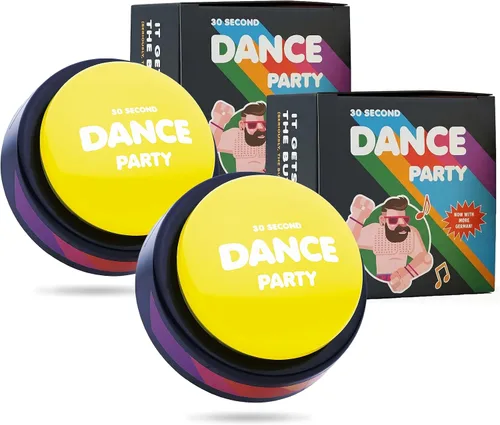 Vista 10 de 30 Second Dance Party - El botón Botón de fiesta de baile con música Regalos de broma Juguetes de oficina