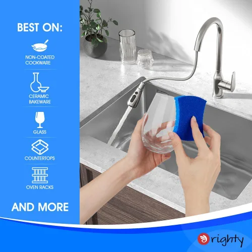 Vista 2 de Orighty - Esponjas de limpieza antiarañazos de celulosa, paquete de 24, esponjas de cocina para cocina, baño y hogar, esponja de doble cara