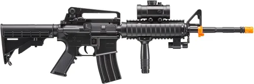 Vista 2 de GoldenBall Rifle Airsoft M4 AEG con pistola de resorte 1911 de metal pesado (funda incluida)