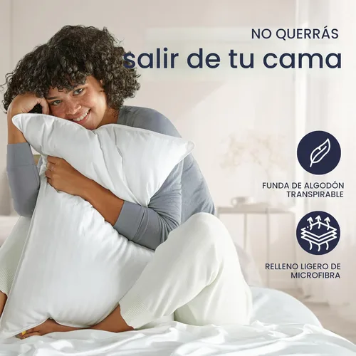 Vista 6 de Colección de hotel Beckham Juego de 2 almohadas de cama tamaño estándar/queen - Almohada alternativa suave original para dormir - Soporte suave