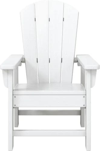 Vista 41 de Malibu Kids - Silla de patio de plástico HDPE Adirondack para exteriores, color negro
