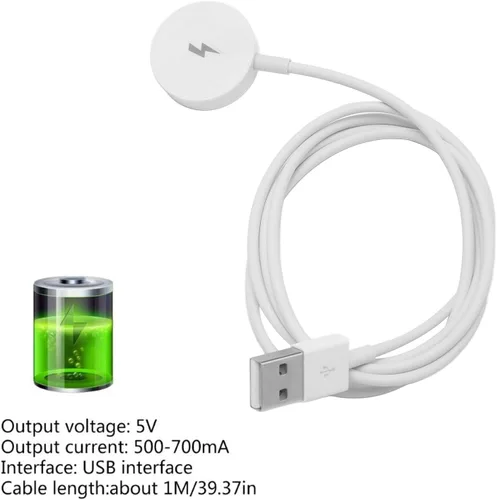 Vista 2 de GOWENIC Fossil Gen 1 2 3 Cargador de reloj inteligente, cable de carga USB magnético para soporte de cargador Fossil Gen (blanco)