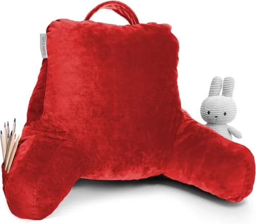 Vista 78 de Clara Clark - Almohada de lectura con espuma viscoelástica triturada, incluye 2 almohadas de soporte para el cuello y la zona lumbar, diseñada