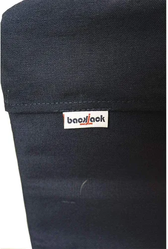 Vista 2 de BackJack original, fabricado en los Estados Unidos, silla ligera de tela de algodón azul marino extragrande para juegos, familias, padres