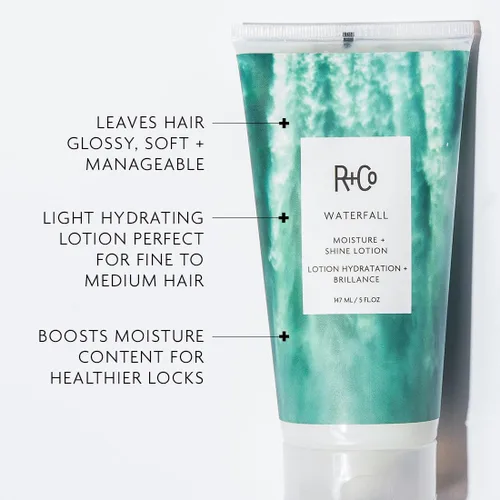 Vista 2 de R+Co WATERFALL Moisture + Shine Lotion – Lightweight Hydration & Frizz Control, Softens & Adds Shine, All Hair Types