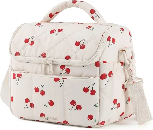 Vista 10 de BAGSMART Bolsa de Almuerzo para Mujeres, Lonchera Aislada de Doble Cubierta, Bolsa de Almuerzo Acolchada Tipo Puffer, a Prueba de Fugas, Duradera