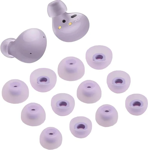 Vista 8 de Juego de 6 pares de almohadillas de repuesto de silicona para Samsung Galaxy Buds 2, auriculares inalámbricos para auriculares (negro)