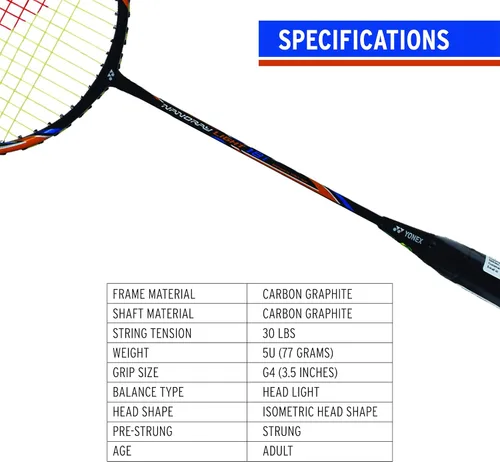 Vista 6 de YONEX Nanoray 10F Hi-Flex - Raqueta de bádminton preencordada